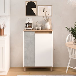 Hanah Home Armario Multiusos Nord - ND16-SW Blanco, Roble y Gris